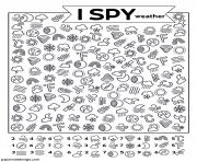 Printable I Spy weather coloring pages