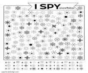 Printable I Spy Snowflakes coloring pages