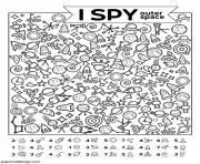 Printable I Spy outer space coloring pages