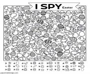 Printable I Spy Easter coloring pages