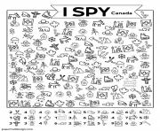 Printable I Spy Canada coloring pages