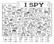 Printable i spy summer coloring pages