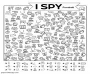 Printable I Spy Football Sport coloring pages