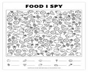Printable food i spy coloring pages