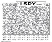 Printable i spy spring coloring pages