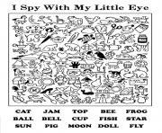 Printable I spy with my little eye coloring pages