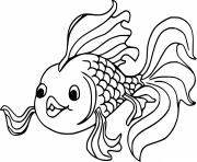 Printable Beautiful Cute Goldfish coloring pages