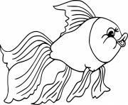 Printable Easy Simple Goldfish coloring pages