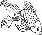 Printable Swimming Goldfish coloring pages