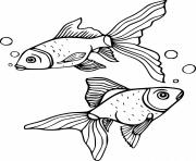 Printable Two Goldfish coloring pages