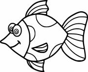 Printable Simple Cartoon Goldfish coloring pages