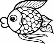 Printable Cute Goldfish coloring pages