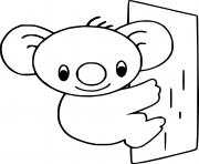 Printable Cute Koala on the Tree coloring pages