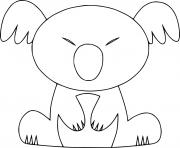 Printable Simple Cartoon Koala coloring pages