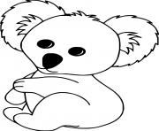 Printable Cute Koala Sits on the Ground coloring pages