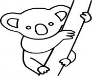 Printable Easy Koala on the Tree coloring pages