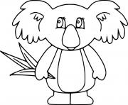 Printable Koala Holds Leaves coloring pages