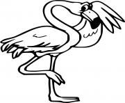 Printable Cartoon Flamingo coloring pages