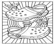 Printable aesthetics sandals coloring pages