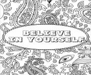 Printable believe in yourself aesthetics coloring pages
