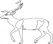 Printable Walking Easy Deer coloring pages