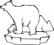 Printable Simple Polar Bear on the Ice coloring pages