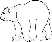 Cartoon Walking Polar Bear