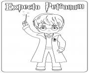 Printable Harry Casting Spell coloring pages