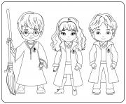 Printable Harry Hermione and Ron coloring pages