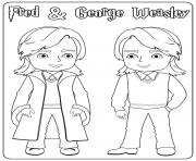 Printable Fred and George Weasley coloring pages