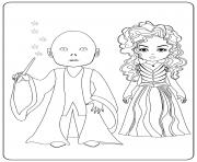 Printable Voldemort and Bellatrix coloring pages