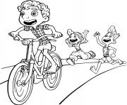 Luca Riding Bicycle with Giulia and Alberto