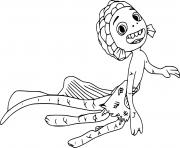 Printable Luca Sea Monster Swimming coloring pages