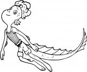 Printable Alberto Sea Monster Swimming coloring pages