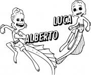 Printable Sea Monster Alberto and Luca coloring pages
