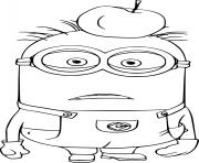 Printable Minion with an Apple on His Head coloring pages