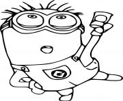 Printable Phil Minion Jumping coloring pages
