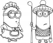 Printable Phil and Kevin in Dresses coloring pages