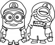 Printable Mario Minions coloring pages