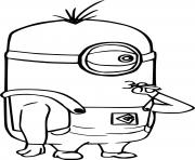 Printable Minion Whistling coloring pages