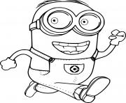 Printable Dave Minion Running coloring pages