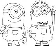 Printable Stuart and Phil Minions coloring pages