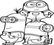Printable Kevin and Bob with Stuart coloring pages