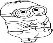 Printable Dave Minion Smiling coloring pages