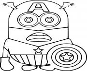 Printable Captain America Minion coloring pages