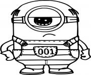 Printable Number One Minion coloring pages