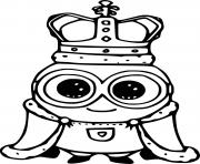 Printable Minion with the Crown coloring pages