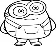Printable Bob Minion Smiling coloring pages