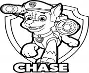 Printable Paw Patrol Chase Badge coloring pages