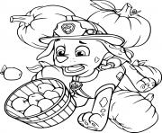 Printable Marshall Harvests Pumpkins and Apples coloring pages